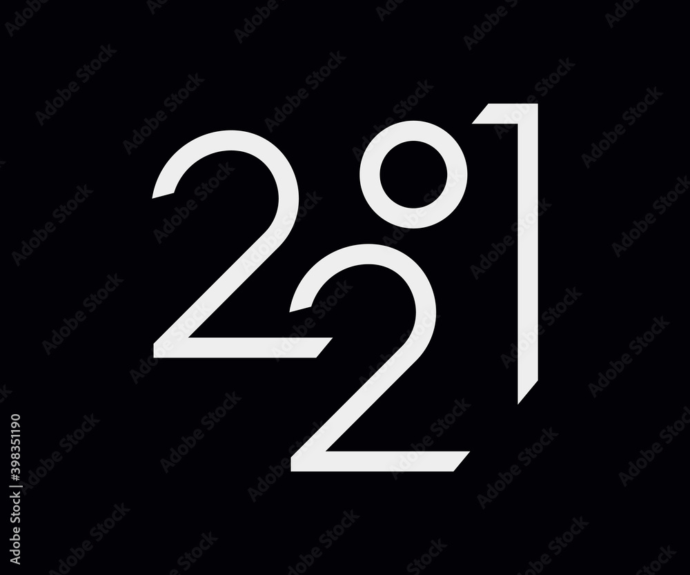 2021. Happy New Year 2021 text design. Minimalistic text template 2021. Happy New Year 2021 text design. Minimalistic text template