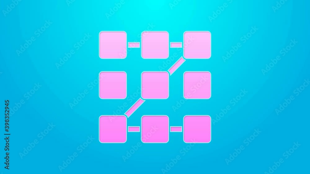 Pink line Graphic password protection and safety access icon isolated on blue background. Security, safety, protection, privacy concept. 4K Video motion graphic animation Pink line Graphic password protection and safety access icon isolated on blue background. Security, safety, protection, privacy concept. 4K Video motion graphic animation