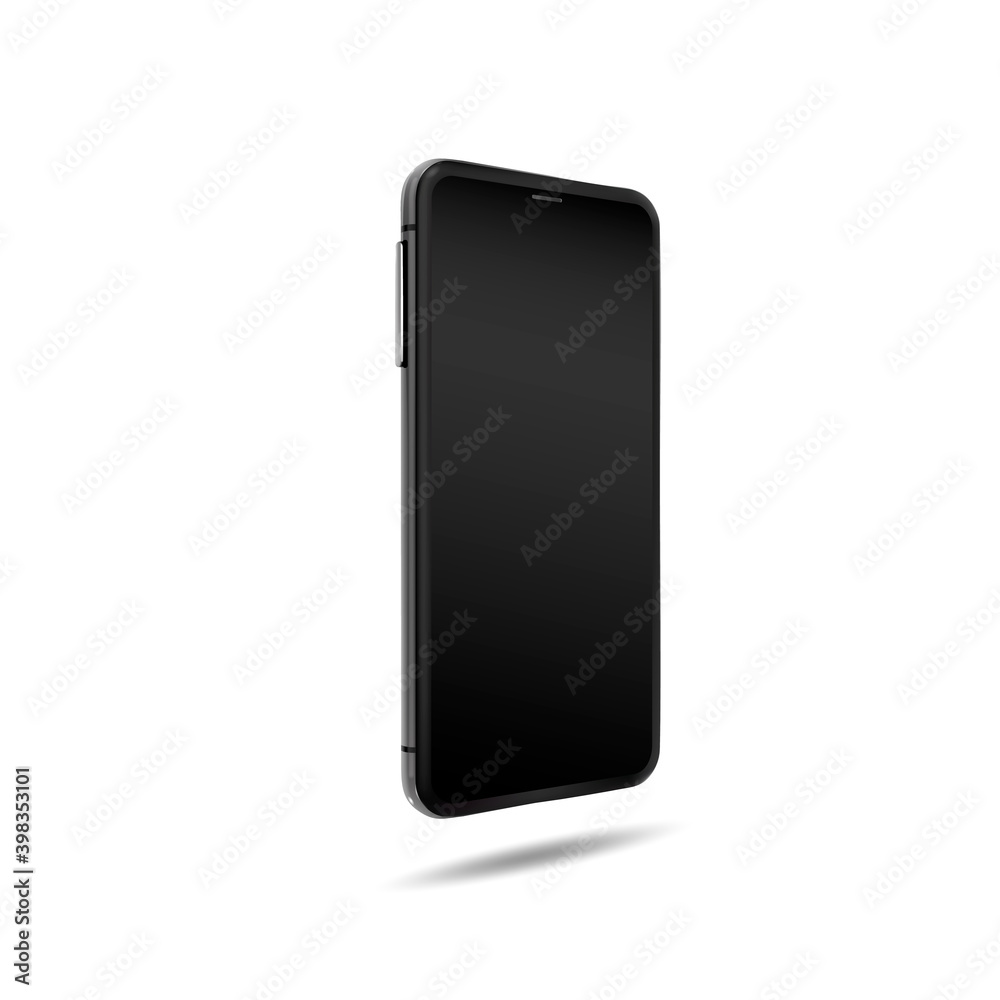 Mobile phone on a white background. . Technological background. Realistic vector illustration of mockup phone for banner or advertising. Vector. Mobile phone on a white background. . Technological background. Realistic vector illustration of mockup phone for banner or advertising. Vector.