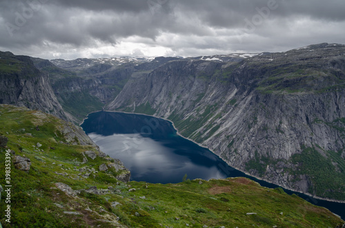 Rocky landscape with lake, Hardangervidda, Norway