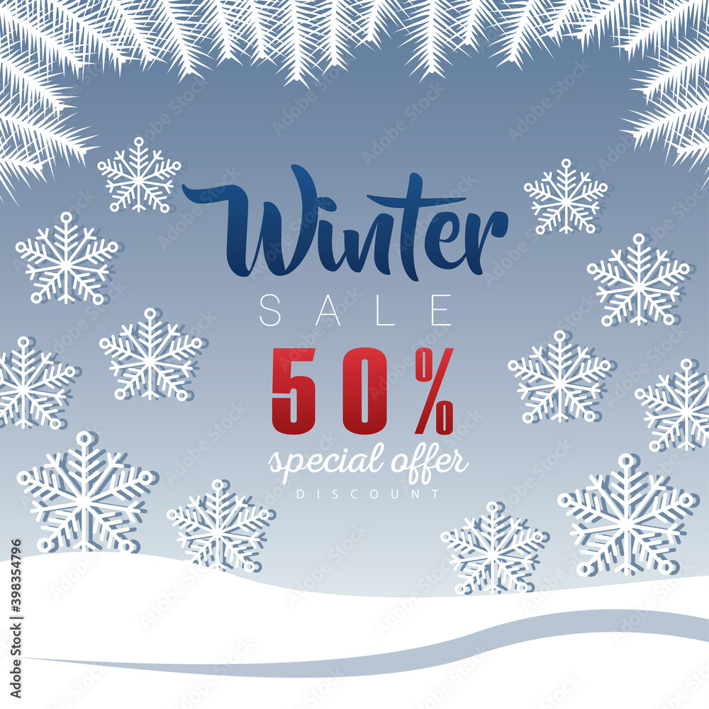 big winter sale poster with lettering and snowflakes big winter sale poster with lettering and snowflakes