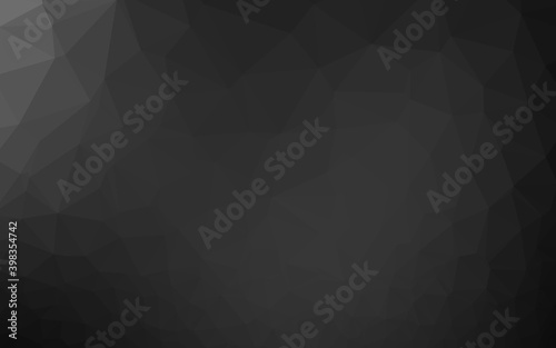 Dark Silver, Gray vector abstract polygonal cover. A vague abstract illustration with gradient. Triangular pattern for your business design.