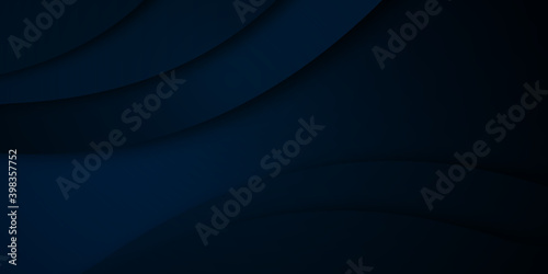 Dark blue abstract background with black shadow. Modern blue business presentation background with wave curve overlap layers