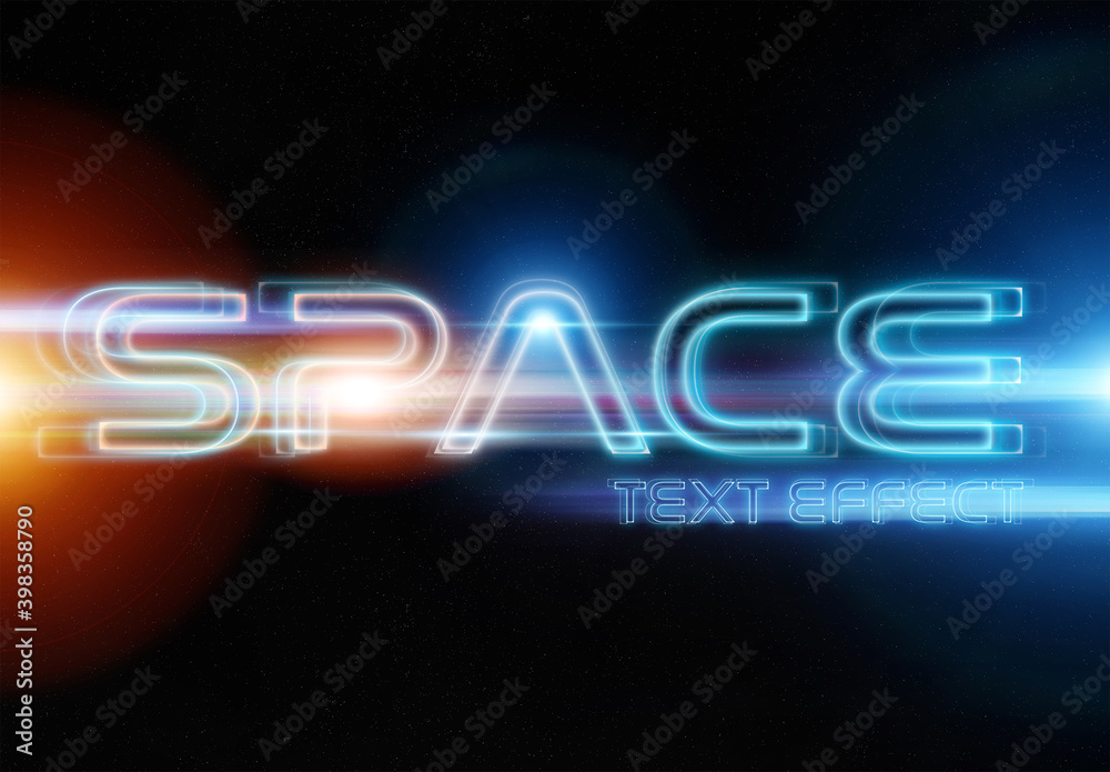 Space Text Effect Mockup Stock Template | Adobe Stock