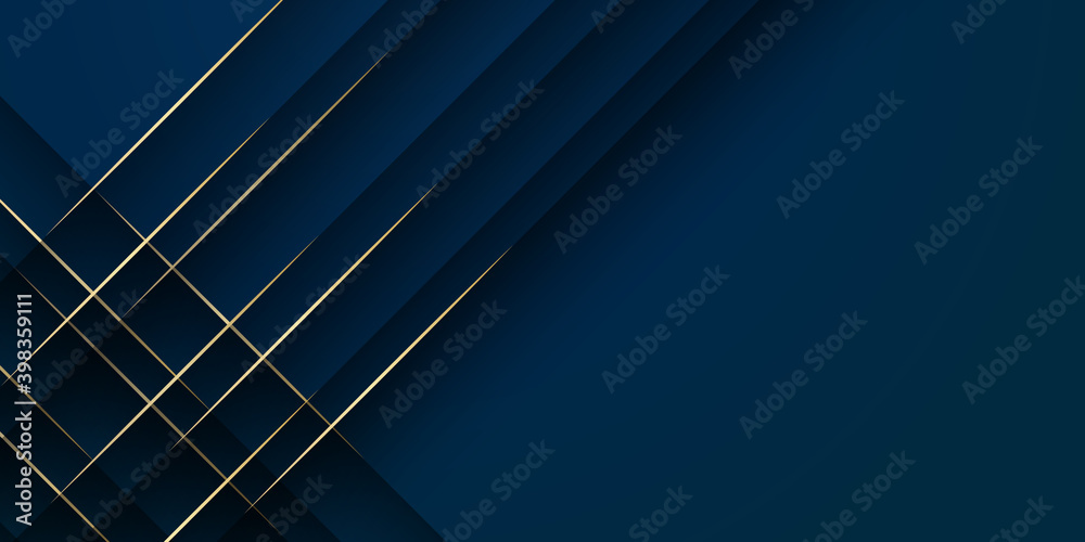 Obraz premium Abstract polygonal pattern luxury dark blue with gold