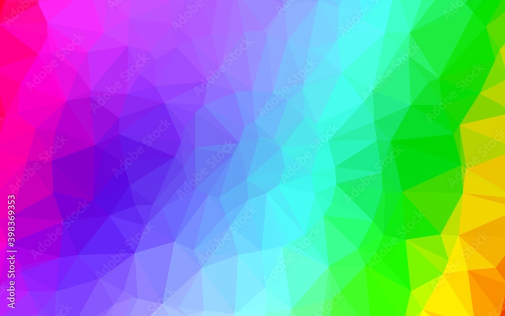 Light Multicolor, Rainbow vector low poly texture. Glitter abstract illustration with an elegant design. Brand new design for your business.