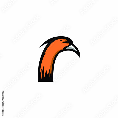 head goose vector illustration , flat style , profile view