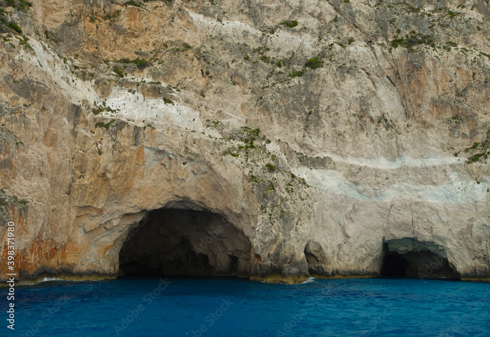 The Blue Caves in Zakynthos, Ionian Islands, Greece