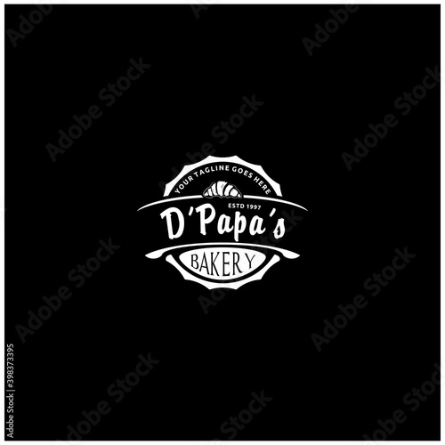 Vintage Retro Bakery, Bake Shop Label Sticker Logo Design Vector