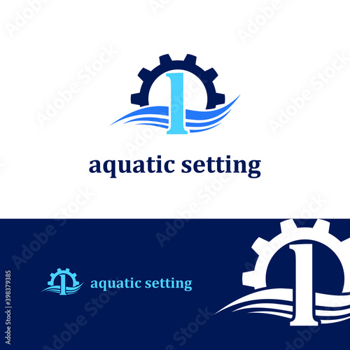 Initial l letter for swimming pools and aquatic venue repairing, setting and service company logo template