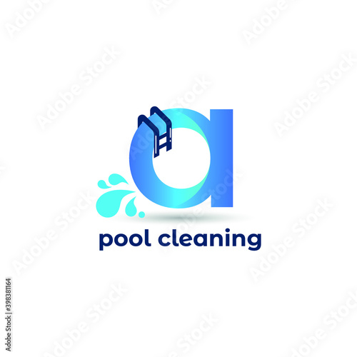 Initial a letter for swimming pools and aquatic venue repairing, setting and service company logo template