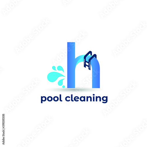 Initial h letter for swimming pools and aquatic venue repairing, setting and service company logo template