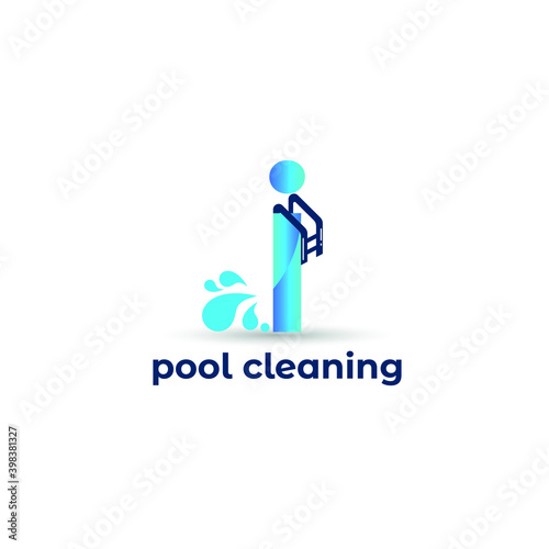 Initial i letter for swimming pools and aquatic venue repairing, setting and service company logo template