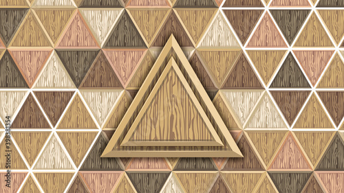 Geometric Triangular Wooden Background