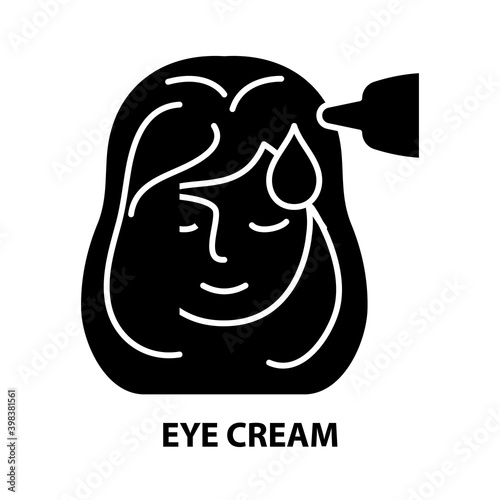 eye cream icon, black vector sign with editable strokes, concept illustration
