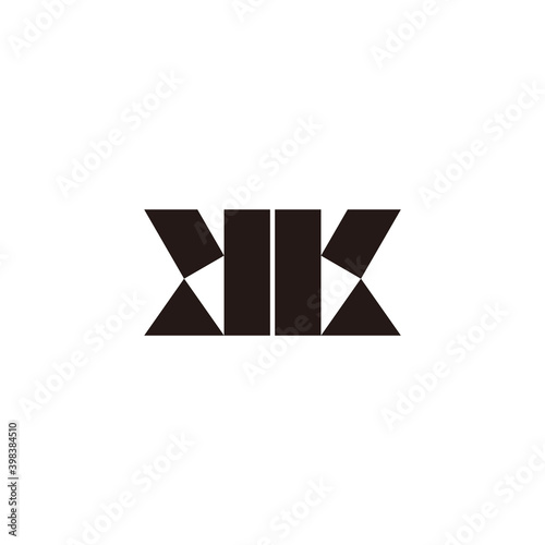 abstract letter kk simple flat triangle geometric logo vector