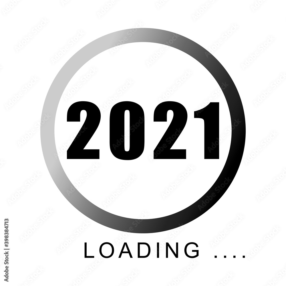 New year icon 2021 with loading. simple design editable. design vector illustration New year icon 2021 with loading. simple design editable. design vector illustration