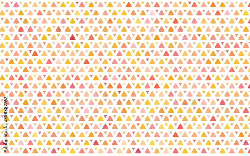 Light Yellow, Orange vector seamless cover in polygonal style. Beautiful illustration with triangles in nature style. Pattern for design of fabric, wallpapers.
