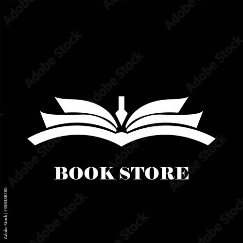 open book nib vector gor education logo simple
