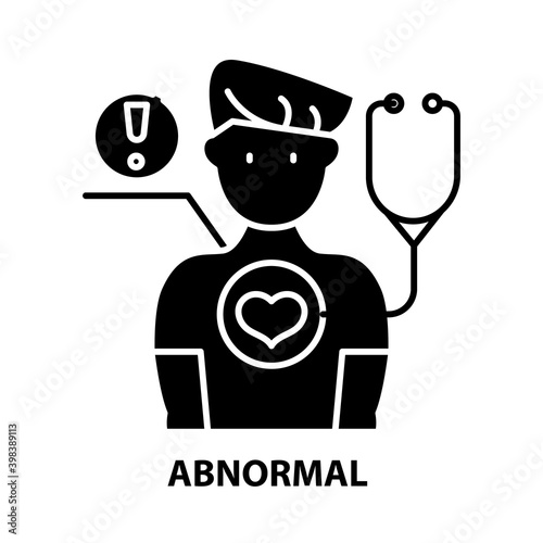 abnormal icon, black vector sign with editable strokes, concept illustration