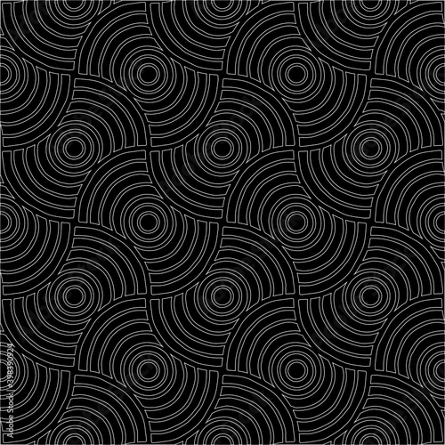 Abstract geometric pattern White contour Seamless doodle Sketch