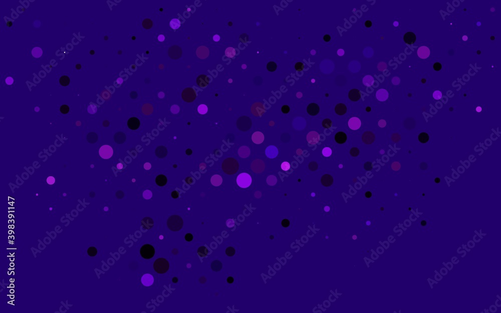 Light Purple vector cover with spots. Illustration with set of shining colorful abstract circles. Design for business adverts.