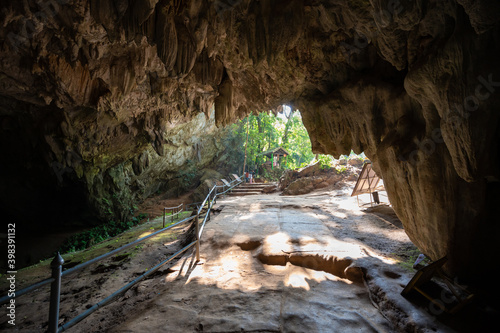 Landscape of Thamluang cave entrance looking from the first chamber. Where the rescue operation of 12 young footballers and their coach captivated a global audience in 2018.