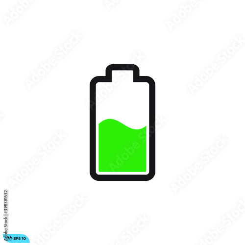 Icon vector graphic of battery, good for template photo