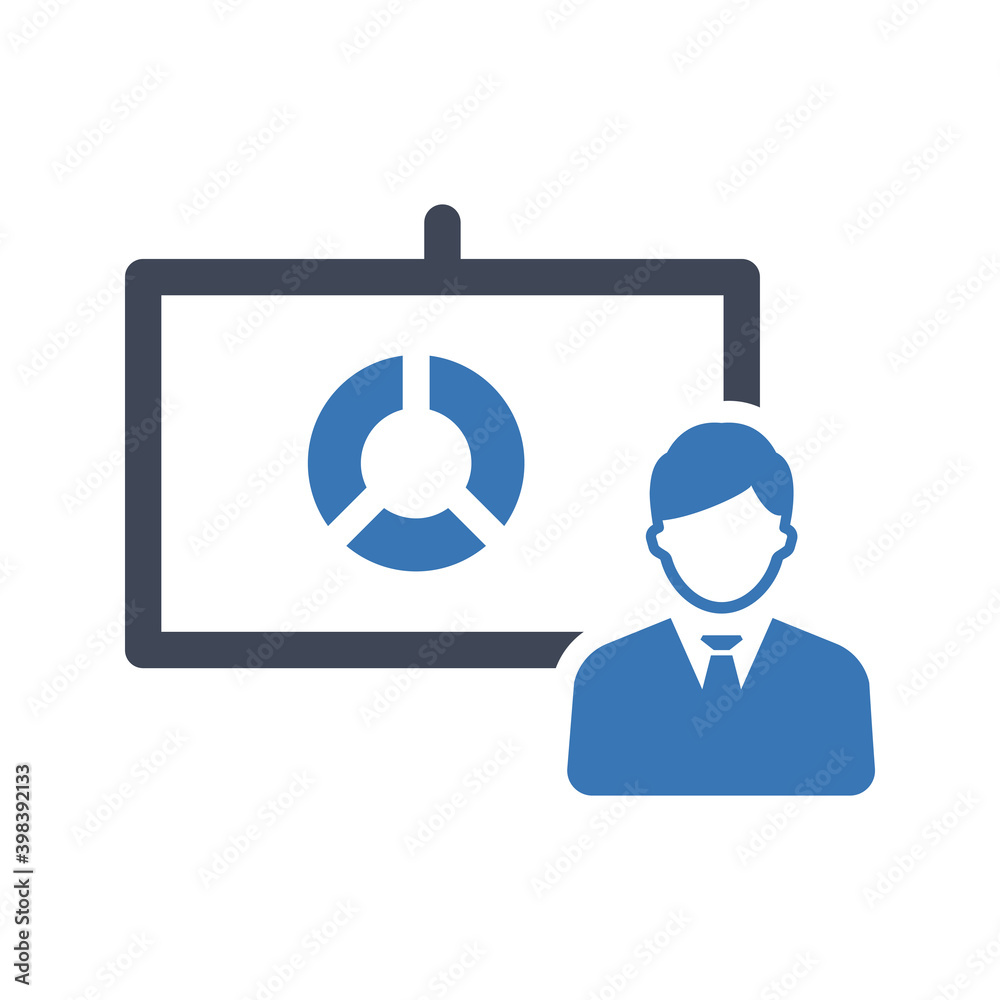 Pie chart presentation icon Pie chart presentation icon