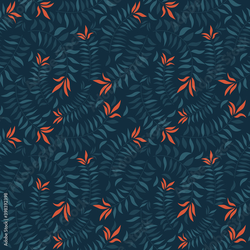 Topical  leaves on seamless pattern for fabric texture