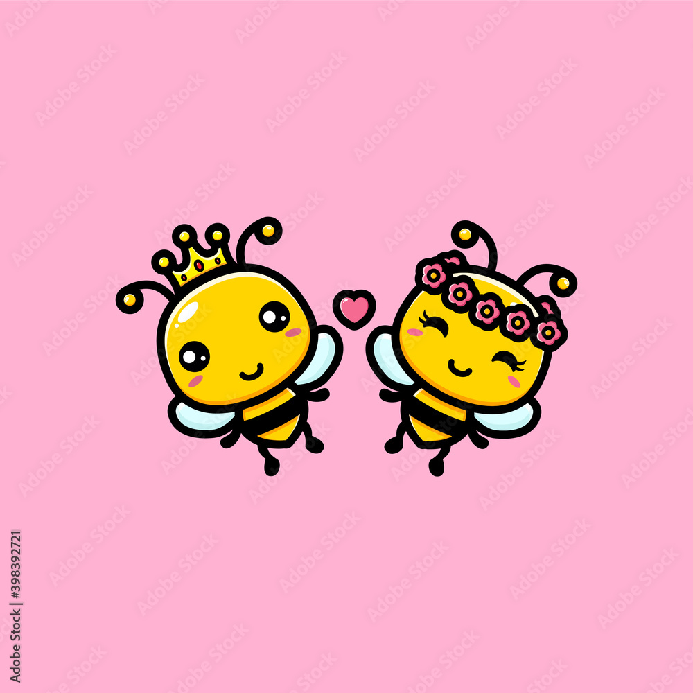 Obraz premium cute honeymoon character in the form of love