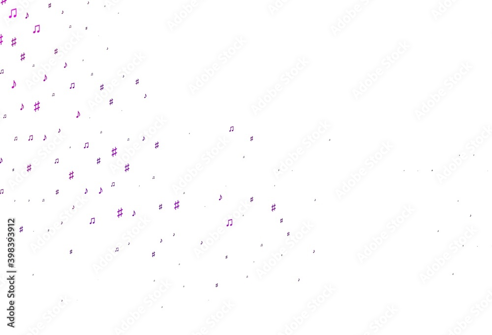 Light Pink vector backdrop with music notes.