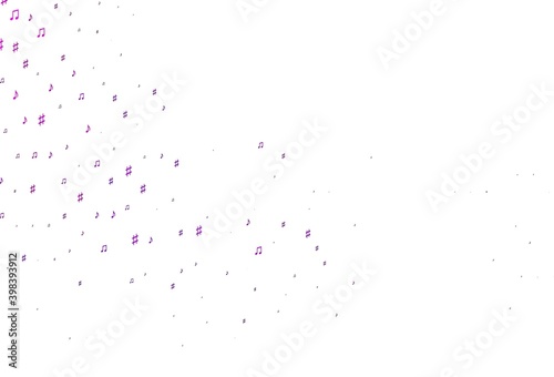 Light Pink vector backdrop with music notes.