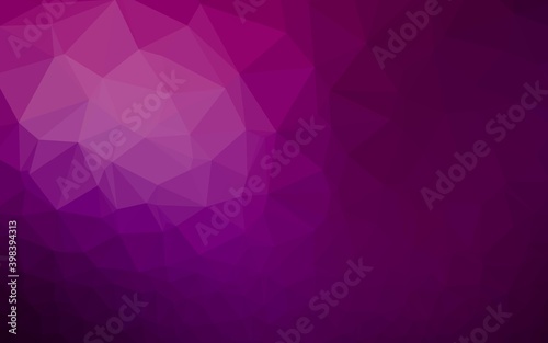 Dark Purple vector low poly cover. Shining illustration, which consist of triangles. Brand new style for your business design.