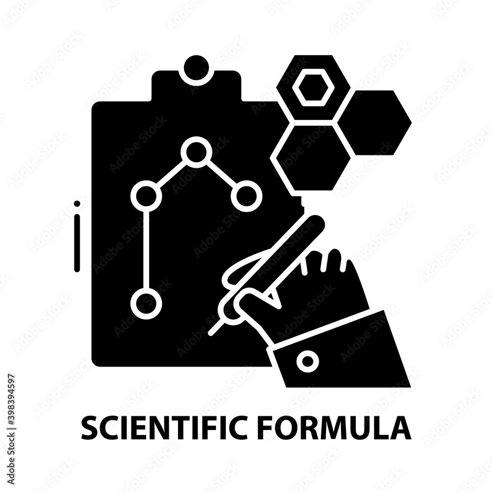 scientific formula icon, black vector sign with editable strokes, concept illustration