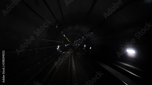 Subway effect 10-Front image of a fast subway driving at 10X speed