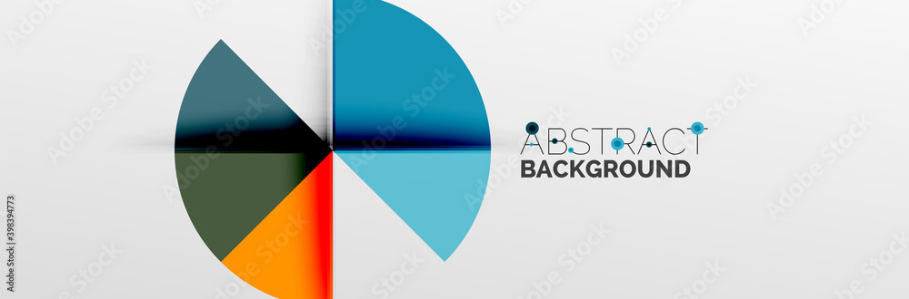 Bright color circles, abstract round shapes and triangles composition with shadow effects. Vector modern geometric design template Bright color circles, abstract round shapes and triangles composition with shadow effects. Vector modern geometric design template