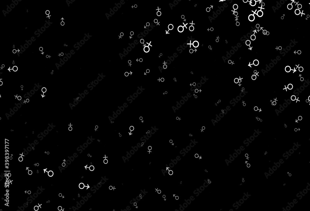 Dark silver, gray vector template with man, woman symbols. Dark silver, gray vector template with man, woman symbols.