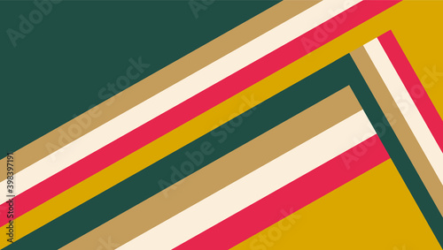 Vector Illustration of Material Design Wallpaper in 4 Colors such as Fortuna Gold, Tidewater Green, Soft Red, Set Sail Champagne, Slightly Desaturated Orange