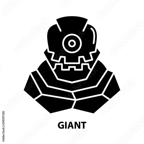 giant icon, black vector sign with editable strokes, concept illustration