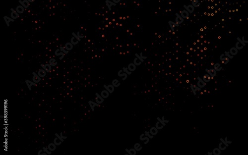 Dark Yellow, Orange vector background with bubbles. Abstract illustration with colored bubbles in nature style. Pattern of water, rain drops.