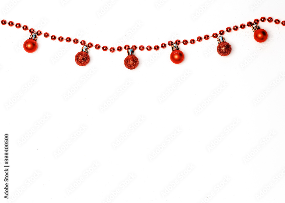 Christmas background with snowflakes and decoration