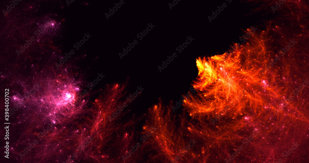 3D rendering abstract multicolor fractal light background