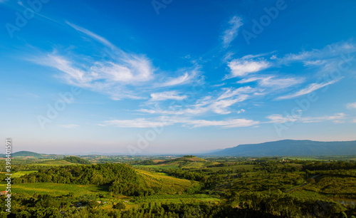 Nature beautiful blue sky view landscape in national park in Thailand