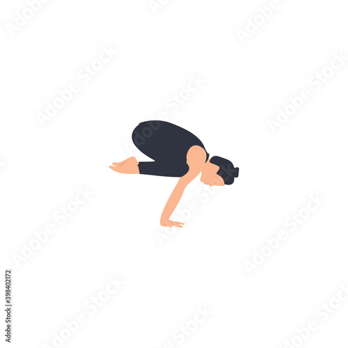 Female yoga. Vector illustration of beautiful cartoon woman