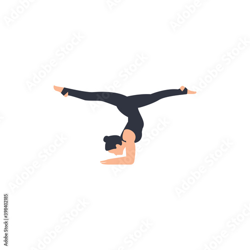 Female yoga. Vector illustration of beautiful cartoon woman