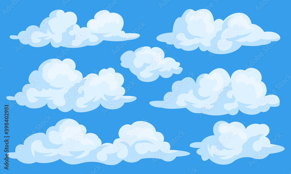 Set of cartoon clouds