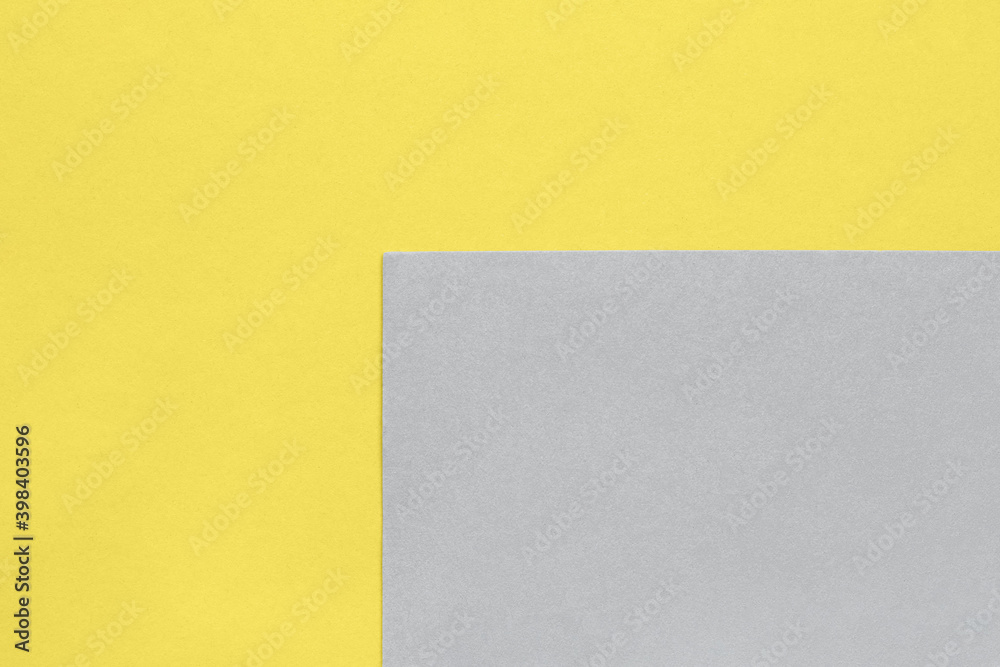Abstract yellow and gray paper background, texture watercolor paper. Trendy colors 2021