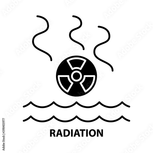 radiation icon, black vector sign with editable strokes, concept illustration