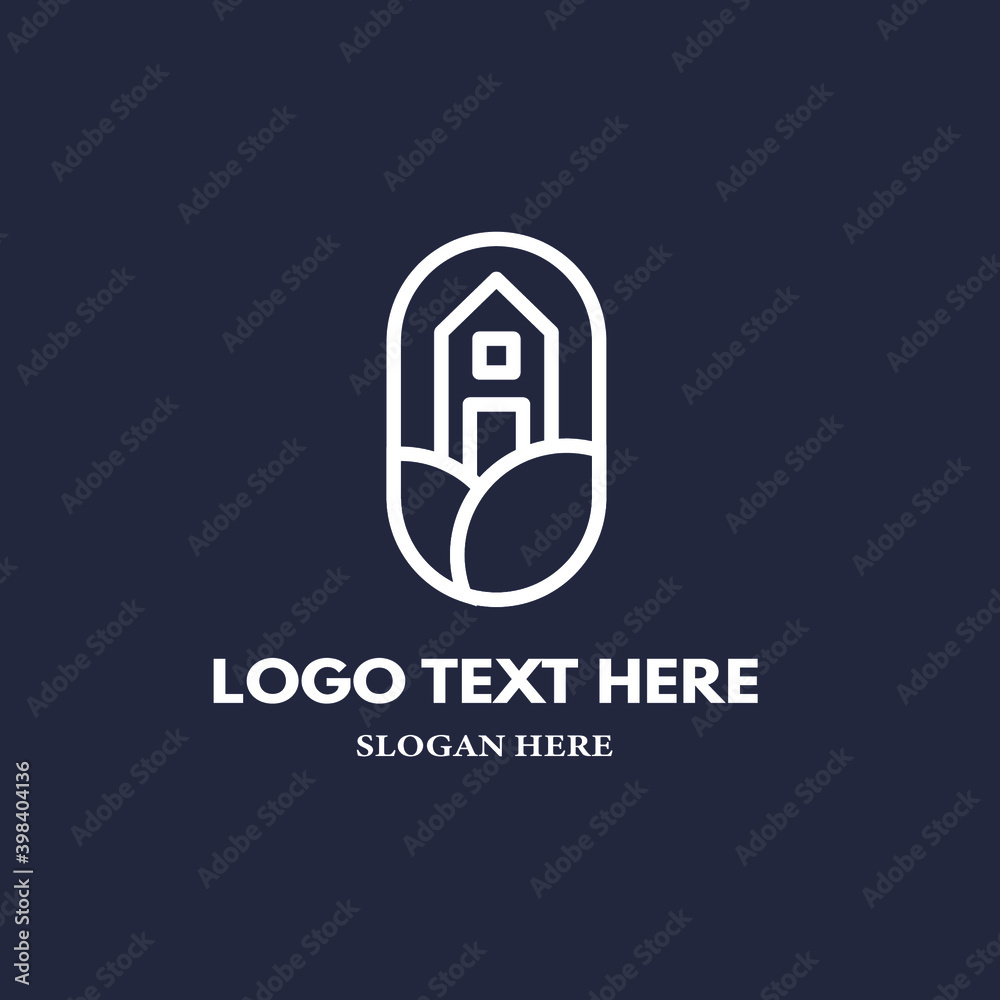 Logo of a residential house. Modern housing. Logo design vector. Apartment Logo. Real estate. Mansion 